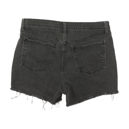 Gray Solid Denim Shorts