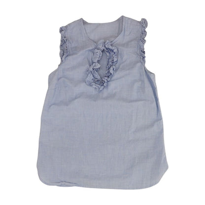Blue Solid Sleeveless Blouse