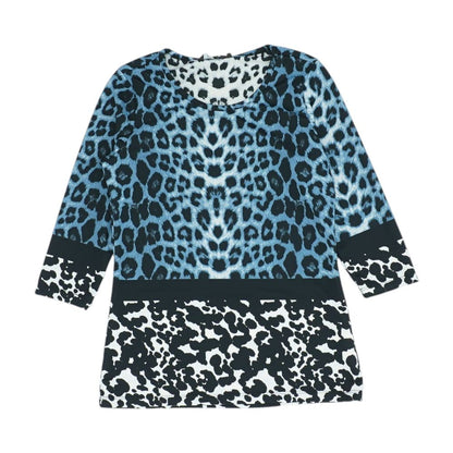 Blue Animal Print Blouse