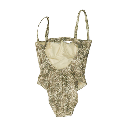 Beige Animal Print One-Piece