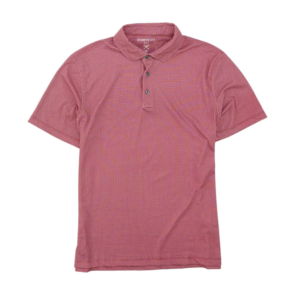 Kenneth Cole Red Abstract Short Sleeve Polo – Image 1
