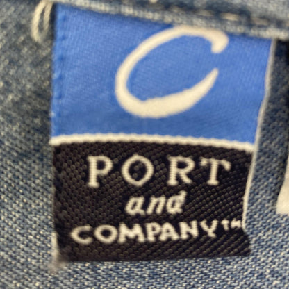 Vintage Blue Solid Long Sleeve Button Down