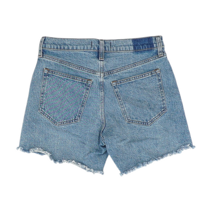 Blue Solid Denim Shorts