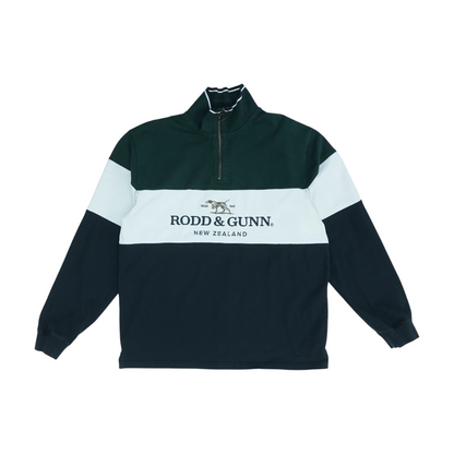 Green Color Block 1/4 Zip Pullover