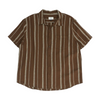 Brown Striped Short Sleeve Button Down