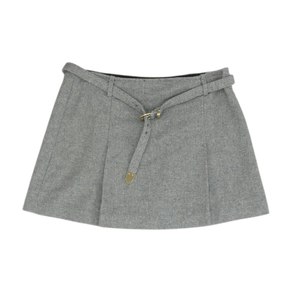 Gray Herringbone Mini Skirt