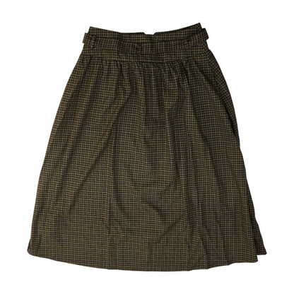 Brown Check Midi Skirt