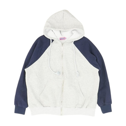 Gray Color Block Lightweight Jacket