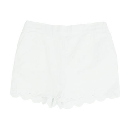 White Solid Casual Shorts