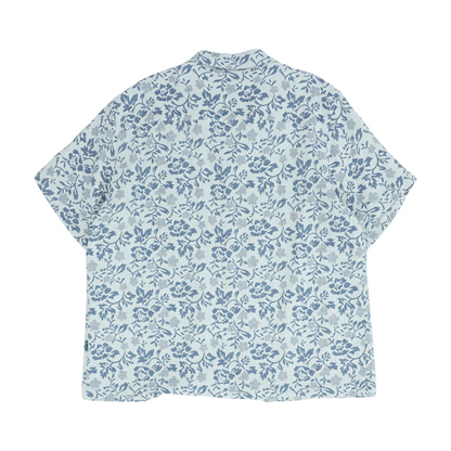 Gray Floral Short Sleeve Button Down