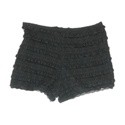 Black Solid Knit Shorts