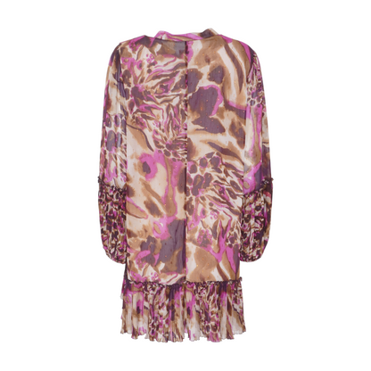 Beige Abstract Mini Dress