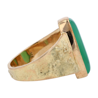14K Yellow Gold Chrysoprase Fashion Ring