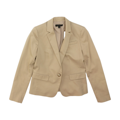Beige Solid Blazer