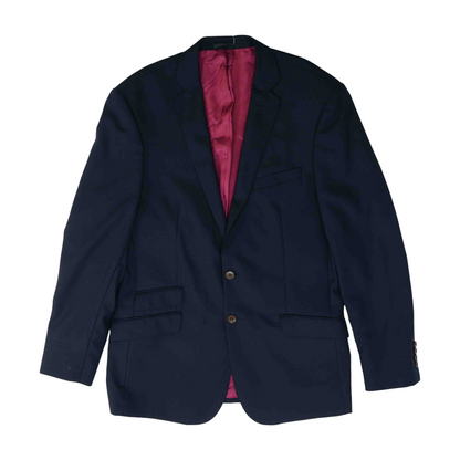 Navy Long Solid Sport Coat