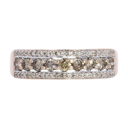 7/8 ctw Two-Tone Gold Diamond Band Ring