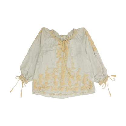 Gray Floral Blouse