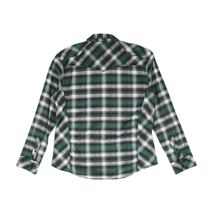Green Plaid Long Sleeve Button Down