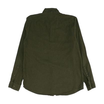 Green Solid Flannel Button Down