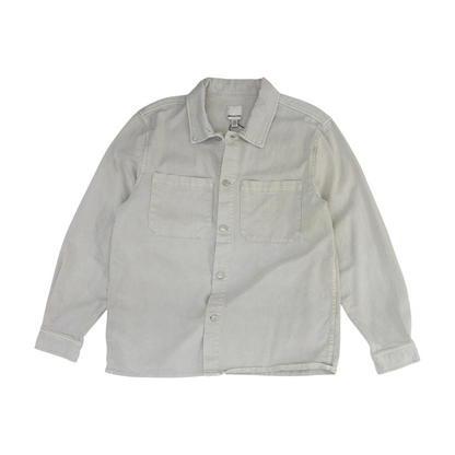 Gray Solid Long Sleeve Button Down