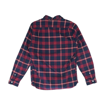Navy Plaid Long Sleeve Button Down
