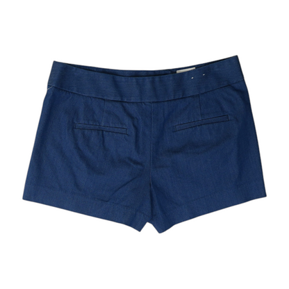 Blue Solid Denim Shorts
