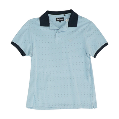 Blue Polka Dot Short Sleeve Polo