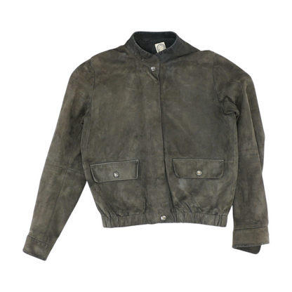 Brown Solid Leather Jacket
