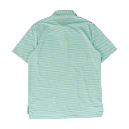 Green Striped Short Sleeve Polo