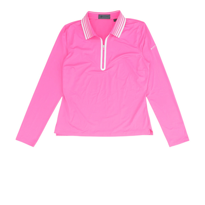 Neon Pink Solid 1/4 Zip Pullover
