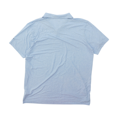 Blue Solid Short Sleeve Polo