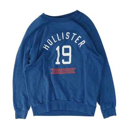 Blue Solid Sweatshirt Pullover