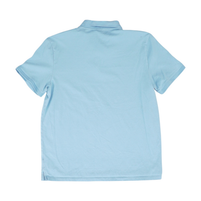 Blue Solid Short Sleeve Polo