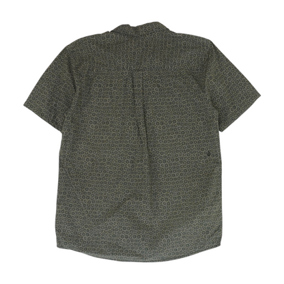 Gray Print Short Sleeve Button Down