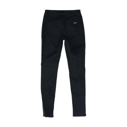 Black Solid Skinny Leg Jeans