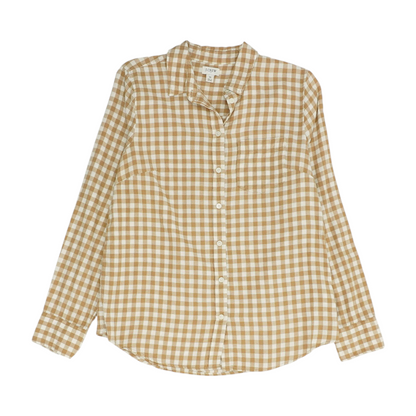 Beige Check Button Down