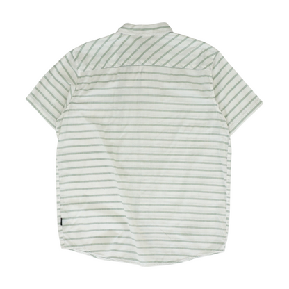Green Striped Short Sleeve Button Down