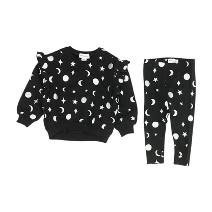 Black Graphic Long Sleeve Set