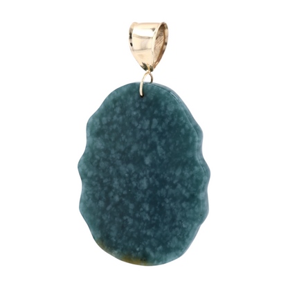 14K Yellow Gold Jade Pendant