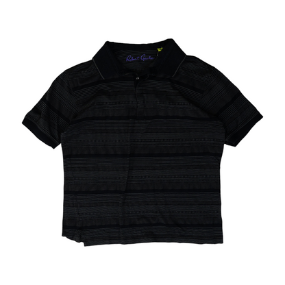 Black Striped Short Sleeve Polo