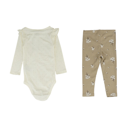 Beige Polka Dot Long Sleeve Set