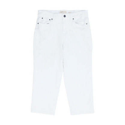 White Solid 5-Pocket Capris