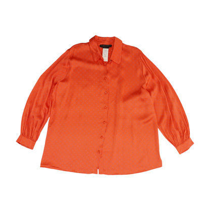 Orange Plus Polka Dot Button Down