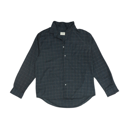 Navy Check Long Sleeve Button Down