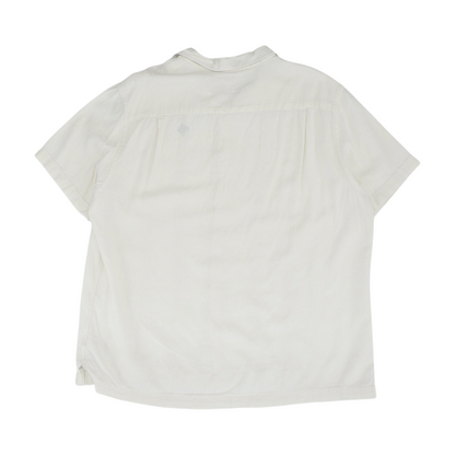 Ivory Solid Short Sleeve Button Down