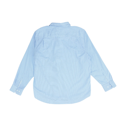 Blue Abstract Long Sleeve Button Down