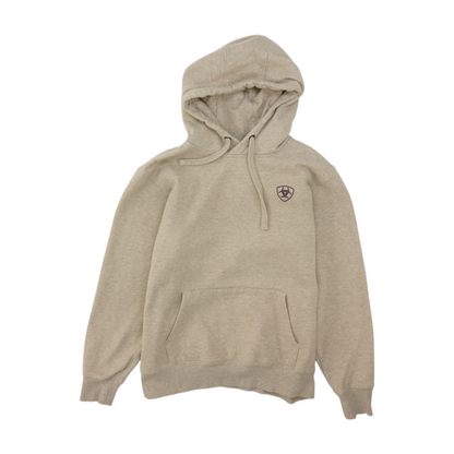 Beige Solid Hoodie Pullover
