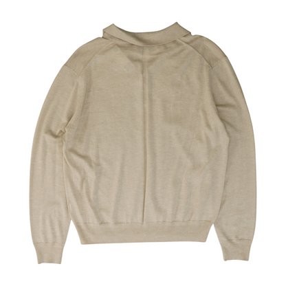 Beige Solid Pullover Sweater