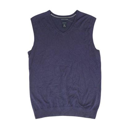 Navy Tall Solid Vest Sweater