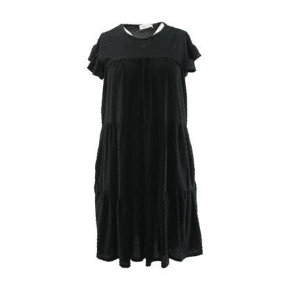 Black Solid Mini Dress